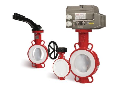 Lined butterfly valve