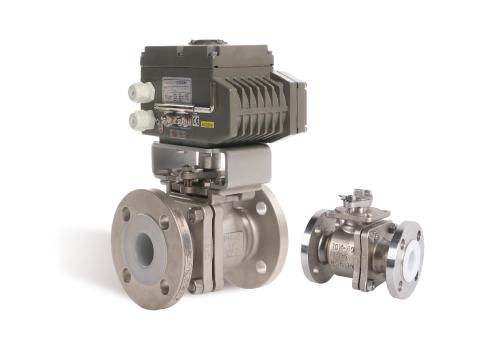2PC lined flange ball valve